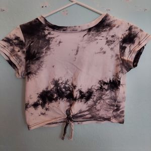 Black and white tie dye crop top